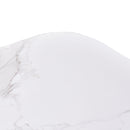 Modern Rectangular Rock Plate Coffee Table Open Space Design Golden Metal Frame Minimalist Living Room Center Table For Lounge Office - Black White