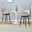 Upholstered Rotatable Bar Chair With Metal Legs For Dining Room