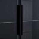 Modern Minimalist Style LED Curio Cabinet With Tempered Glass Door, Metal Legs