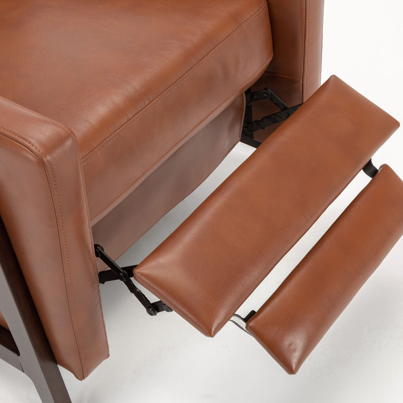 Mid Century Modern Madeline Push Back Recliner - Caramel