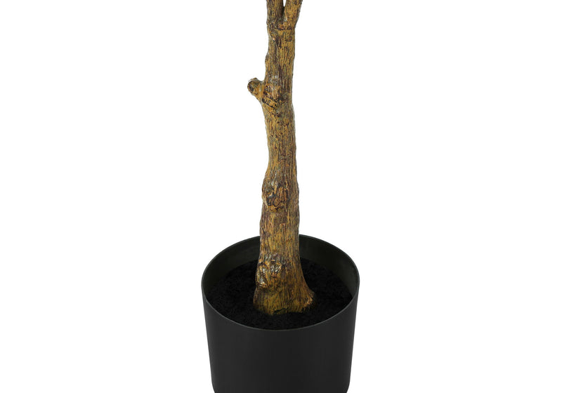 Artificial Plant, 52" Tall, Rubber Tree, Indoor, Fake, Floor, Greenery, Potted, Real Touch, Decorative - Green / Black