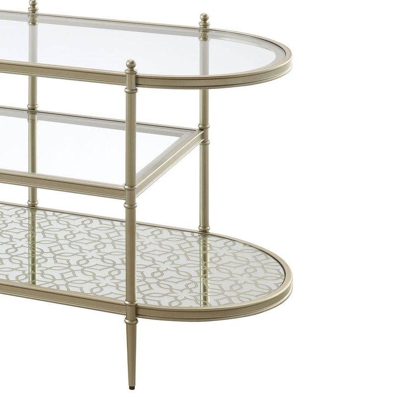 Zaba - TV Stand - Glass Top & Silver