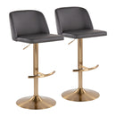 Toriano - Contemporary Adjustable Barstool With Swivel With Rounded T Footrest (Set of 2)