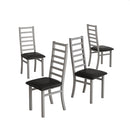 Metal Dining Chairs With Steel Legg, High Back Armless Design