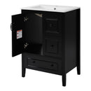 Retro Bathroom Vanity With Sink, Soft Closing Cabinet & Drawers