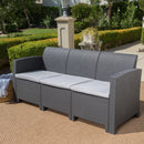 Outdoor 3 Seater Rattan Sofa With Water Resistant Cushions