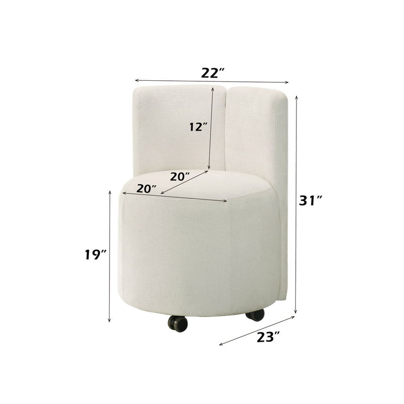 Blayde - Side Chair With Swivel (Set of 2) - White Chenille Fabric