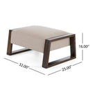 Sleek And Stylish Ottoman Polyester With Rubberwood Legs - Beige