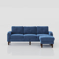 3 Seater Convertible Combination L Shaped Sofa With Footstools With Storage