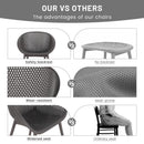 2 Piece Durable Single Chair With Mesh Hollow Out Design