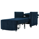 Upholstered Convertible Sleeper Sofa With 5 Position Backrest, Side Pockets, Storage