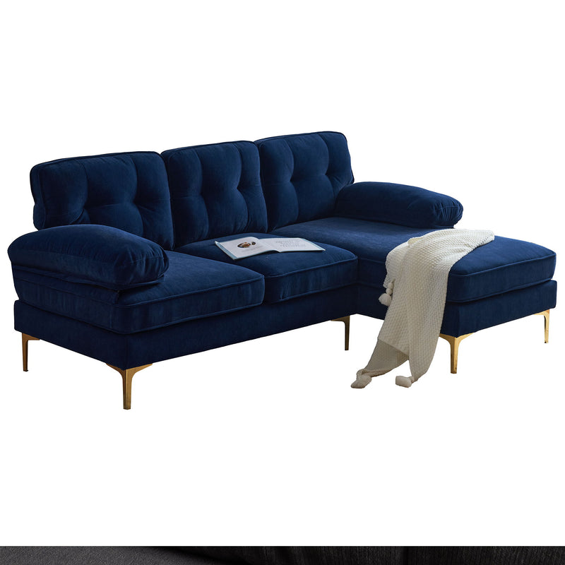 Modern Sectional Sofas Couches Velvet L Shaped Couches For Living Room, Bedroom