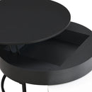 Modern Round Lift-Top Nesting Coffee Tables With 2 Drawers