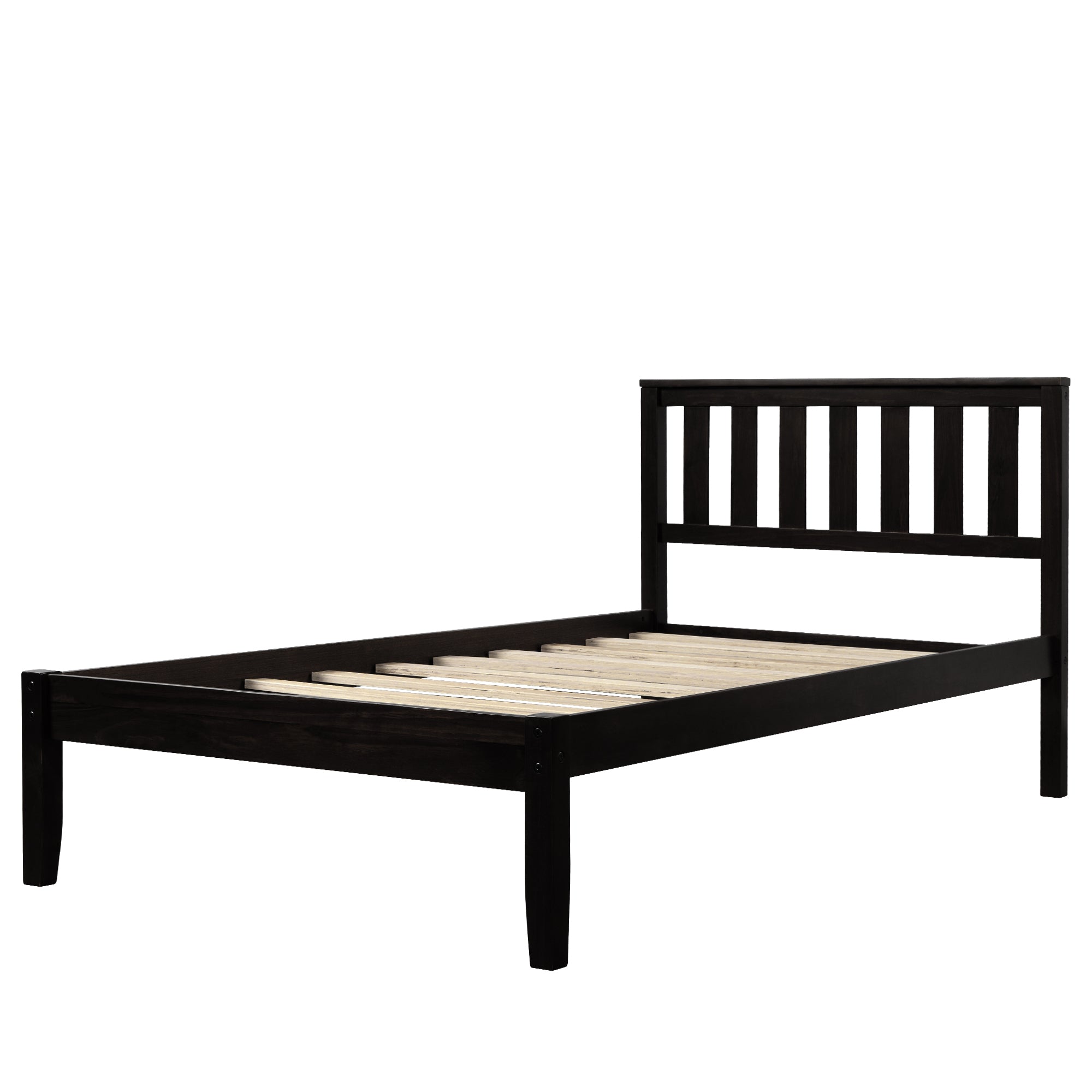 Wood Platform Bed with Headboard/Wood Slat Support,Twin (Espresso) - Atlantic Fine Furniture Melbourne FL