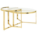 Delia - 2 Piece Round Glass Top Nesting Coffee Table