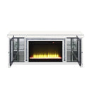 Noralie - TV Stand With Fireplace & LED - Mirrored & Faux Diamonds