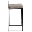 Fuji - Contemporary Stackable Counter Stool (Set of 2) - Black / Stone