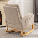 Accent Rocking Chair With Footrest, High Back