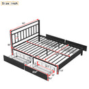 Queen Size Storage Platform Bed with 4 Drawers, Black