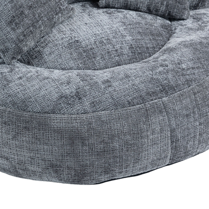 Lazy Sofa High Back Bean Bag Chair Couch With 3 Pillows