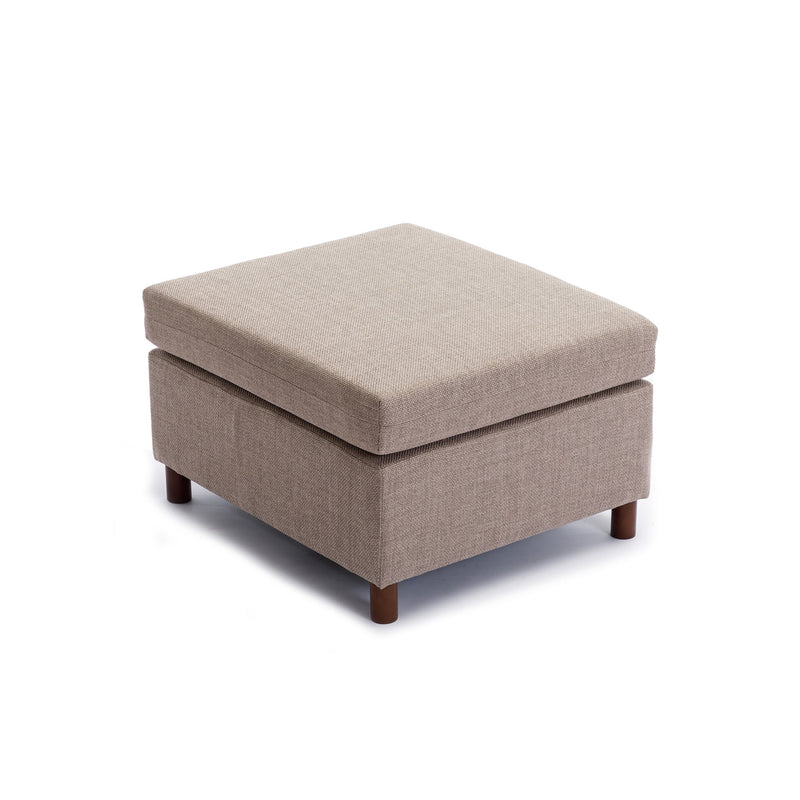 3 Seat Module Sectional Sofa Couch With 1 Ottoman For Living Room, Seat Cushion And Back Cushion Non-Removable And Non-Washable