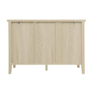 Modern 2 Door 3 Drawer Storage Cabinet, Buffet Cabinet With 2 Embossed Door For Living Room, Kitchen, Entryway - Natural