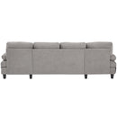 U-Shaped Sectional Sofa 103.5" Black Chenille Fabric Couch With Dual Chaise Lounges, Storage Pockets, Armrest Pillows
