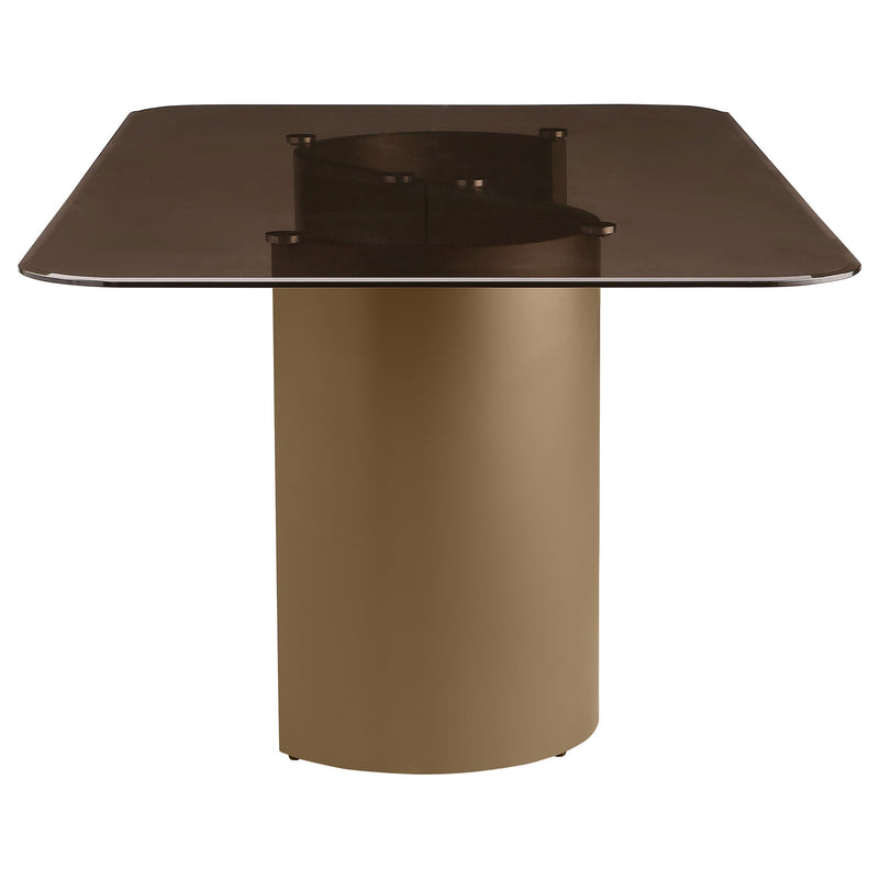 Edson - Rectangular Glass Top Dining Table - Bronze