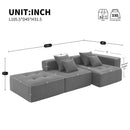 Free Combination L Shaped Modular Sectional, Minimalist Floor Couch Set, Convertible Foam Filled Cloud Compressed Couch For Living Room