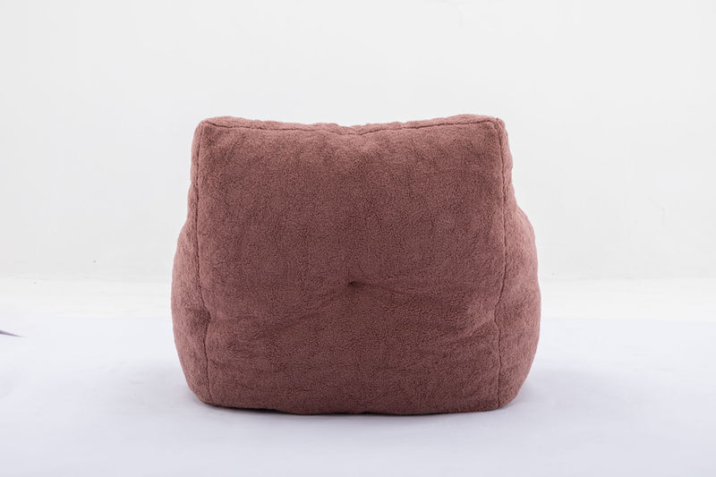 Soft Teddy Fabric Tufted Foam Bean Bag Chair With Teddy Fabric