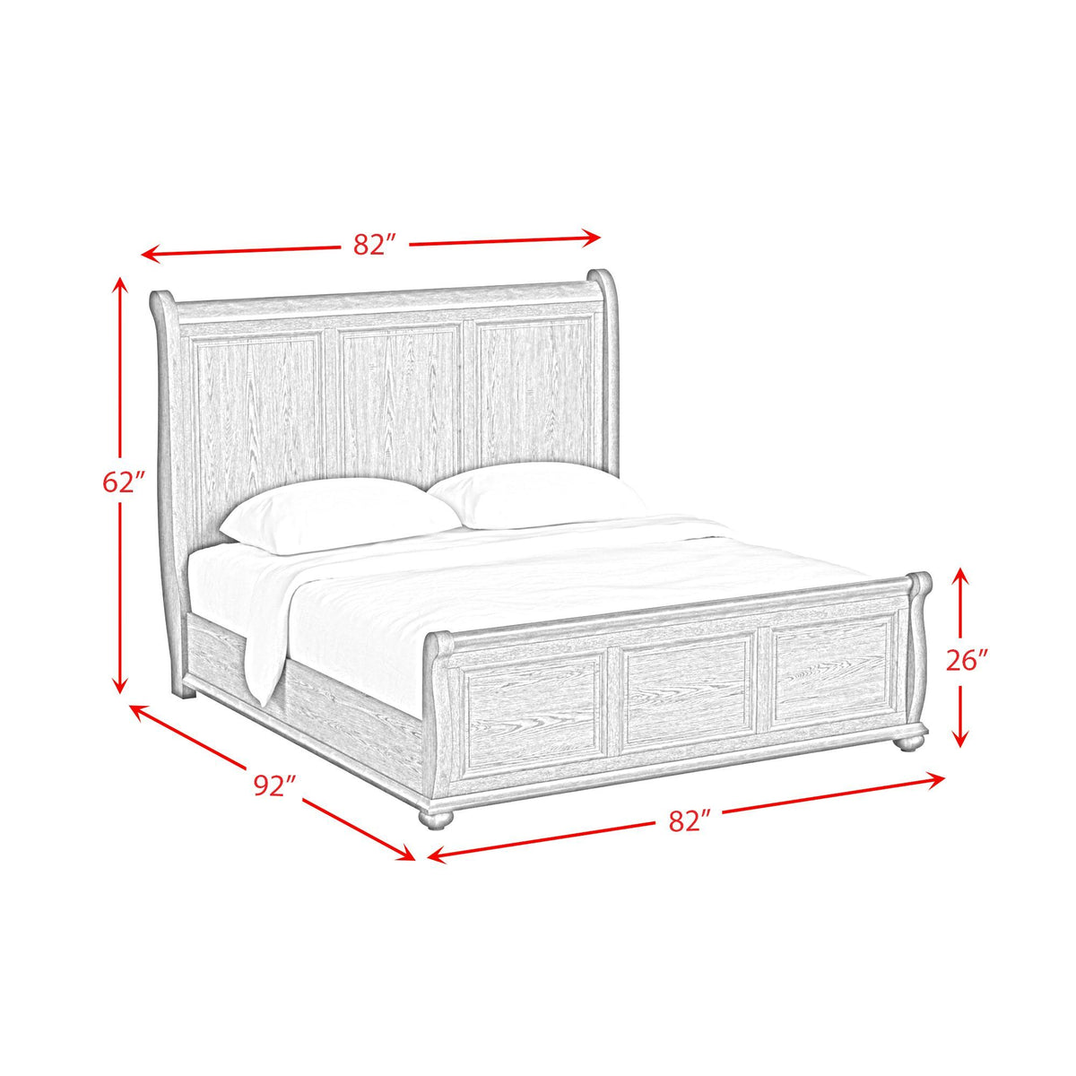 Heritage Sleigh Bedroom Set in Black by Elements International, view 39