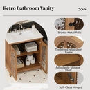 Vintage Farmhouse Bathroom Vanity With Ceramic Sink