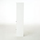 Retro Style 75'' Tall Display Shelf With Cabinet For Hallways Living Room Kitchen - White