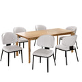 7 Pieces Contemporary Dining Set With Faux Leather Chairs