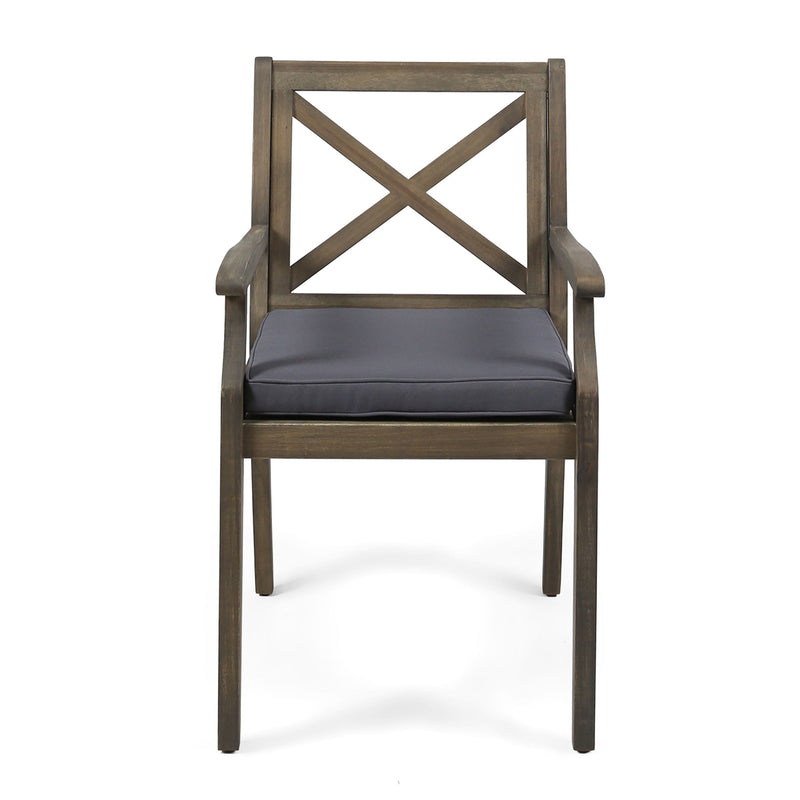 Perla - Dining Chair Set With Cushions 2 Piece - Dark Gray