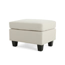 Springfield - Ottoman Contemporary Design Fabric Birch Wood Legs - Beige