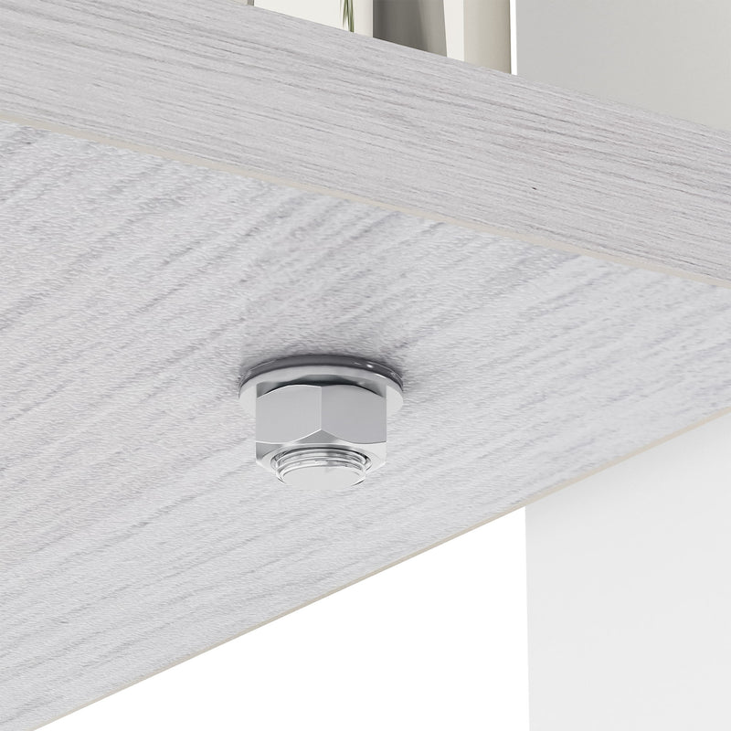 Modern Rectangular Coffee Table With Tempered Transparent Glass Top And Storage Shelf