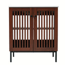 30" Vintage Bathroom Vanity With Ceramic Sink, Modern Bathroom Vanity Cabinet With 2 Soft Close Doors, Equpiied With 4 Sturdy Iron Legs - Antique Dark Brown