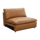 Brighton - Modular Armless Chair - Brown Top Grain Leather