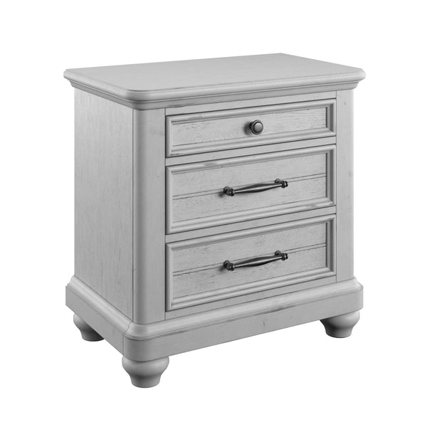 Mariano - 3 Drawer Nightstand With USB - Gray