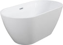 63" Shiny Acrylic Freestanding Soaking Bathtub With Chrome Overflow And Drain, Cupc Certified 22A09-63 - White