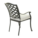 Aluminum Dining Arm Chair With Cushion (Set of 2) - Cast Silver