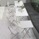 3 Piece Patio Bistro Set Of Foldable Square Table And Chairs