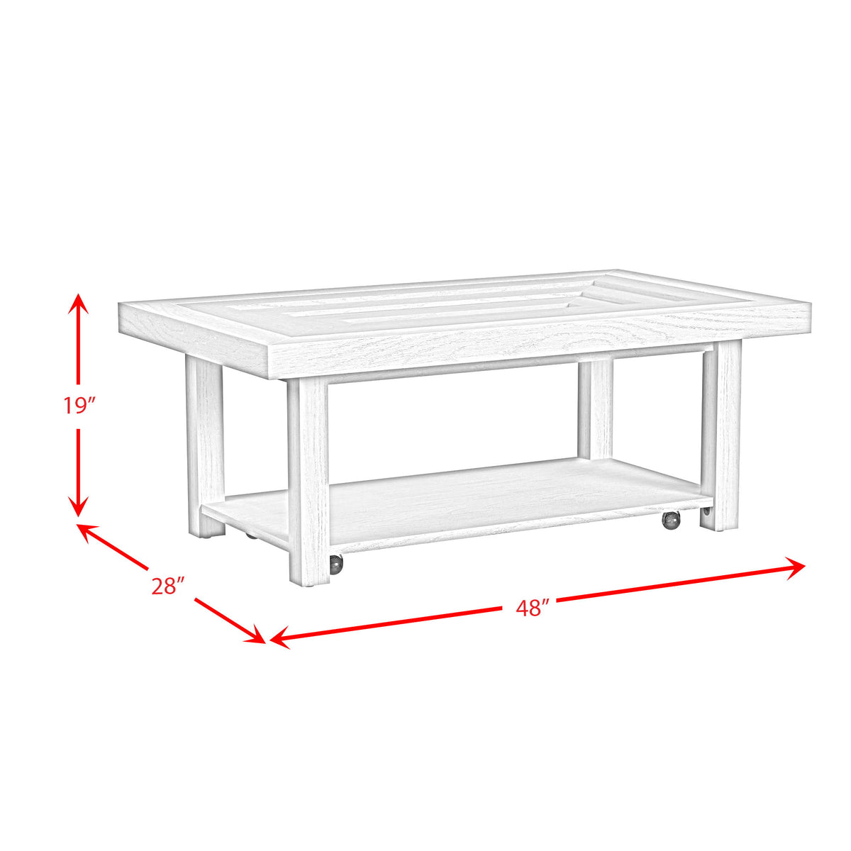 Avalanche Coffee Table in Antique White by Elements International, view 5