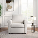 Modern 3 In 1 Convertible Sleeper Chair Bed, Linen Upholstery, Adjustable Backrest