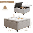 Large Square Storage Ottoman With 2 Storage Doors