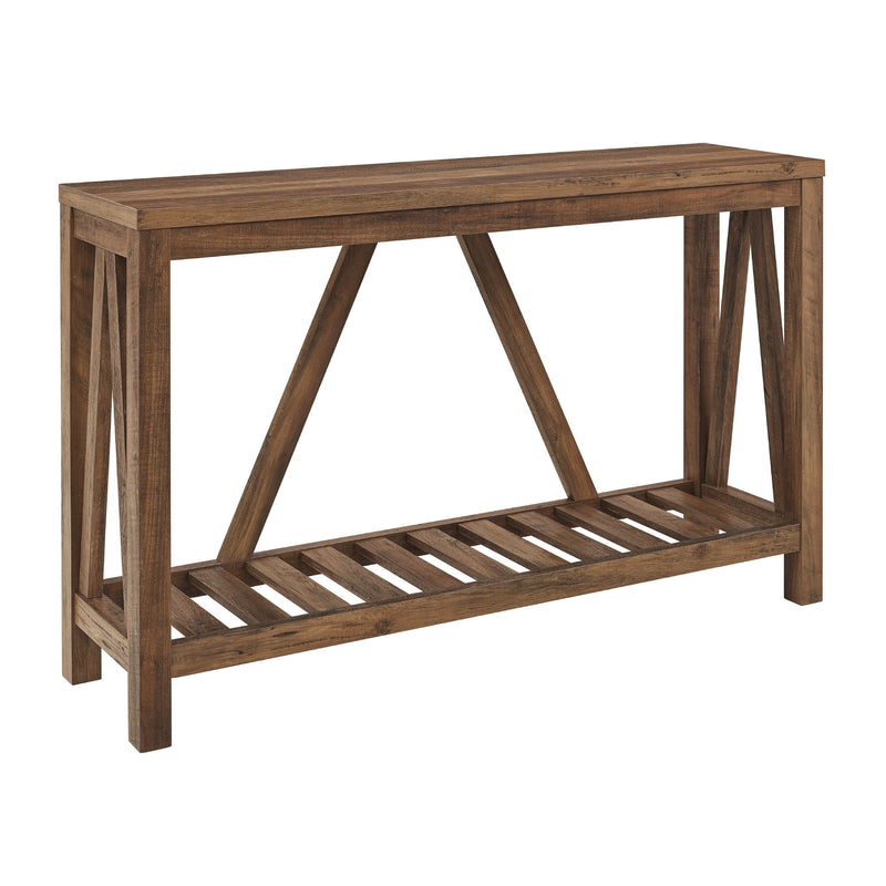 Farmhouse A Frame Entry Table With Lower Shelf