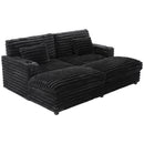 Plush Oversized Double Chaise Lounge Sofa Bed With USB Ports And Cup Holders
