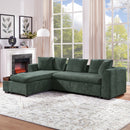 Modern L Shaped Sectional Sofa With Chenille Upholstery And Wooden Storage