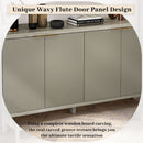 Buffet Cabinet With 4 Doors, Storage Sideboard For Living Room, Dining Room - Champagne